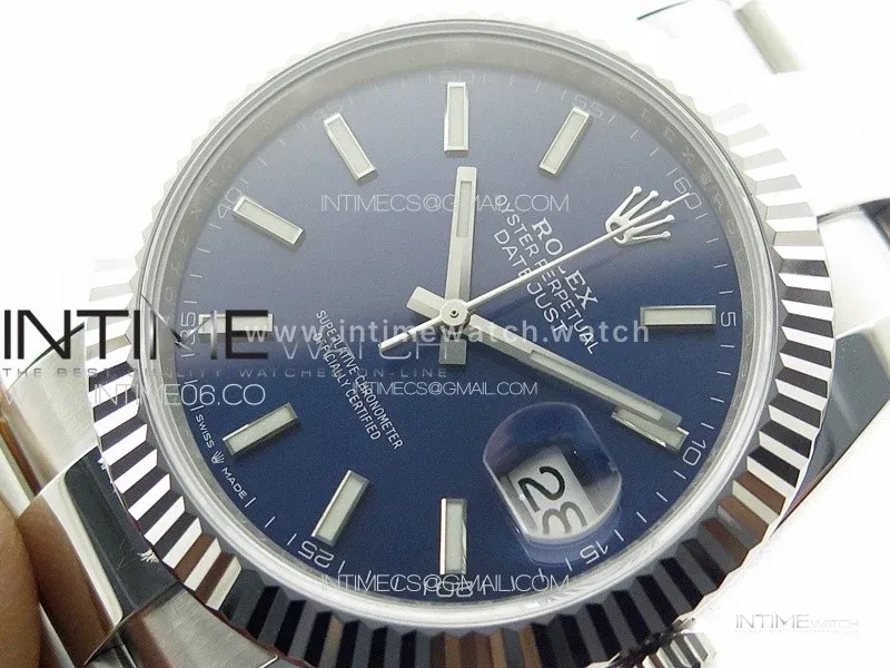 DateJust 41 126334 NTF 1:1 Best Edition 904L Steel Blue Stick Dial on Oyster Bracelet VR3235