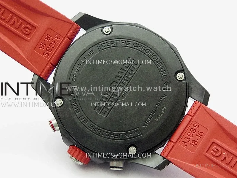 Professional Quartz Chrono Red Inner Bezel 1:1 Best Edition Black Dial On Red Rubber Strap Swiss Ronda