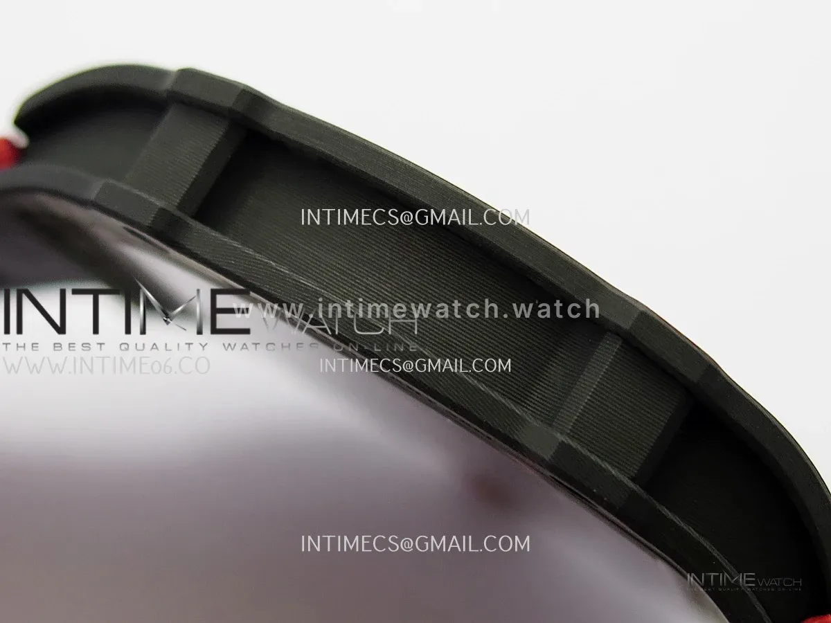RM67-02 Italy Black NTPT Umi Office 1:1 Beat Edition Green/White/Black Skeleton Dial On Red Nylon Strap Super Clone CRMA7 V3
