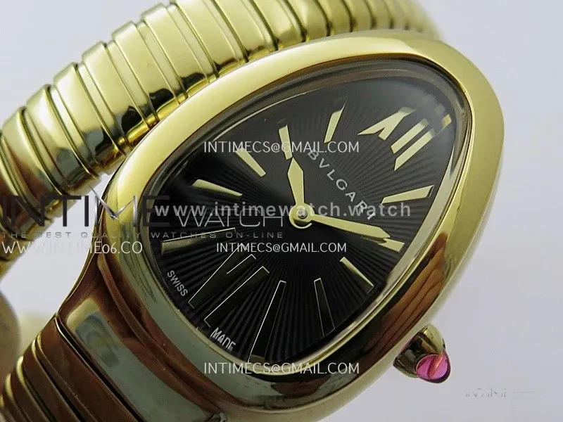 Serpenti 35mm YG BVF 1:1 Best Edition Black Dial on YG Bracelet Ronda Quartz