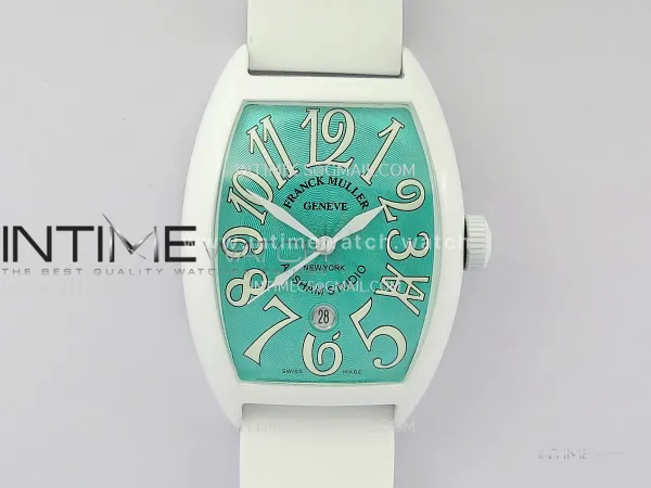 FM Casablanca White PVD ABF Summer Blue Dial On White Rubber Strap A23J