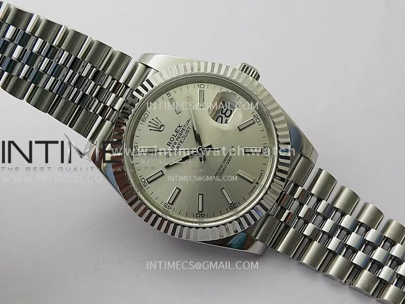 Datejust 41 126334 Silver Dial Stick Markers in White Gold