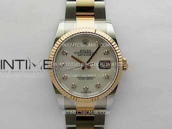 DateJust 126233 36mm 904L SS/RG ONE Factory 1:1 Best Edition White MOP Dial Diamond Marker On Oyster Bracelet DD3235