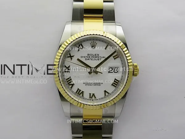 DateJust 126233 36mm 904L SS/YG ONE Factory 1:1 Best Edition White Dial Roman Marker On Oyster Bracelet DD3235