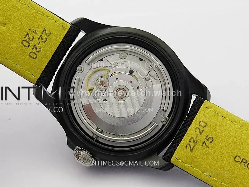 Avenger Chronometer 42mm GMT DLC BLSF 1:1 Best Version Black Dial On Black Nylon Strap A2836
