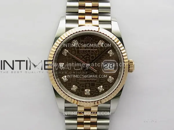DateJust 126233 36mm 904L SS/RG ONE Factory 1:1 Best Edition Brown Jubilee Dial Diamond Marker On Jubilee Bracelet DD3235