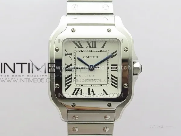 Santos de Cartier 35mm 2018 RXW 1:1 Best Edition White Dial on SS SmartLinks Bracelet MIYOTA 9015