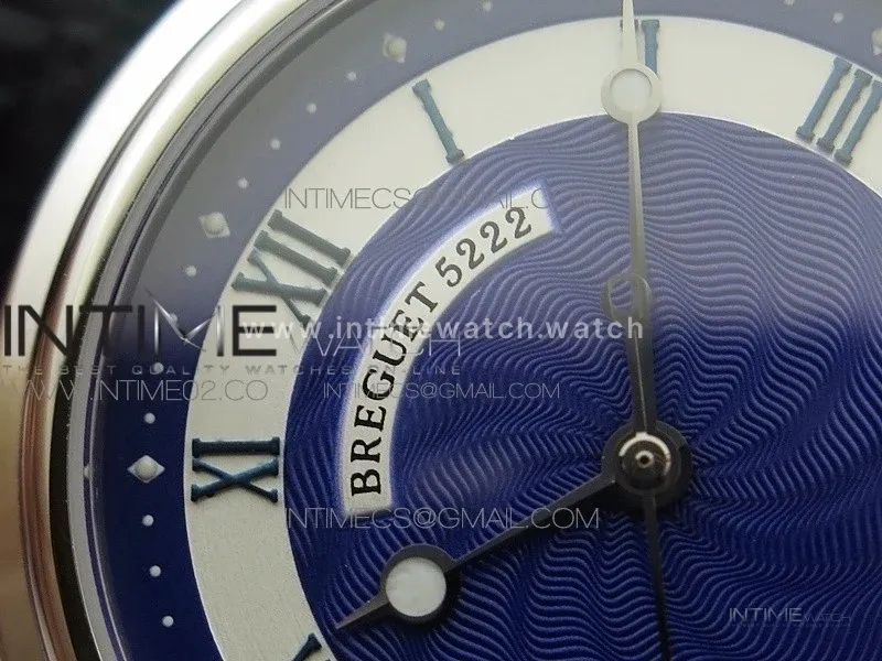 Marine 5222 SS HGF 1:1 Best Edition Blue Dial On black Leather Strap Asian Cal.517GG(Free rubber strap)