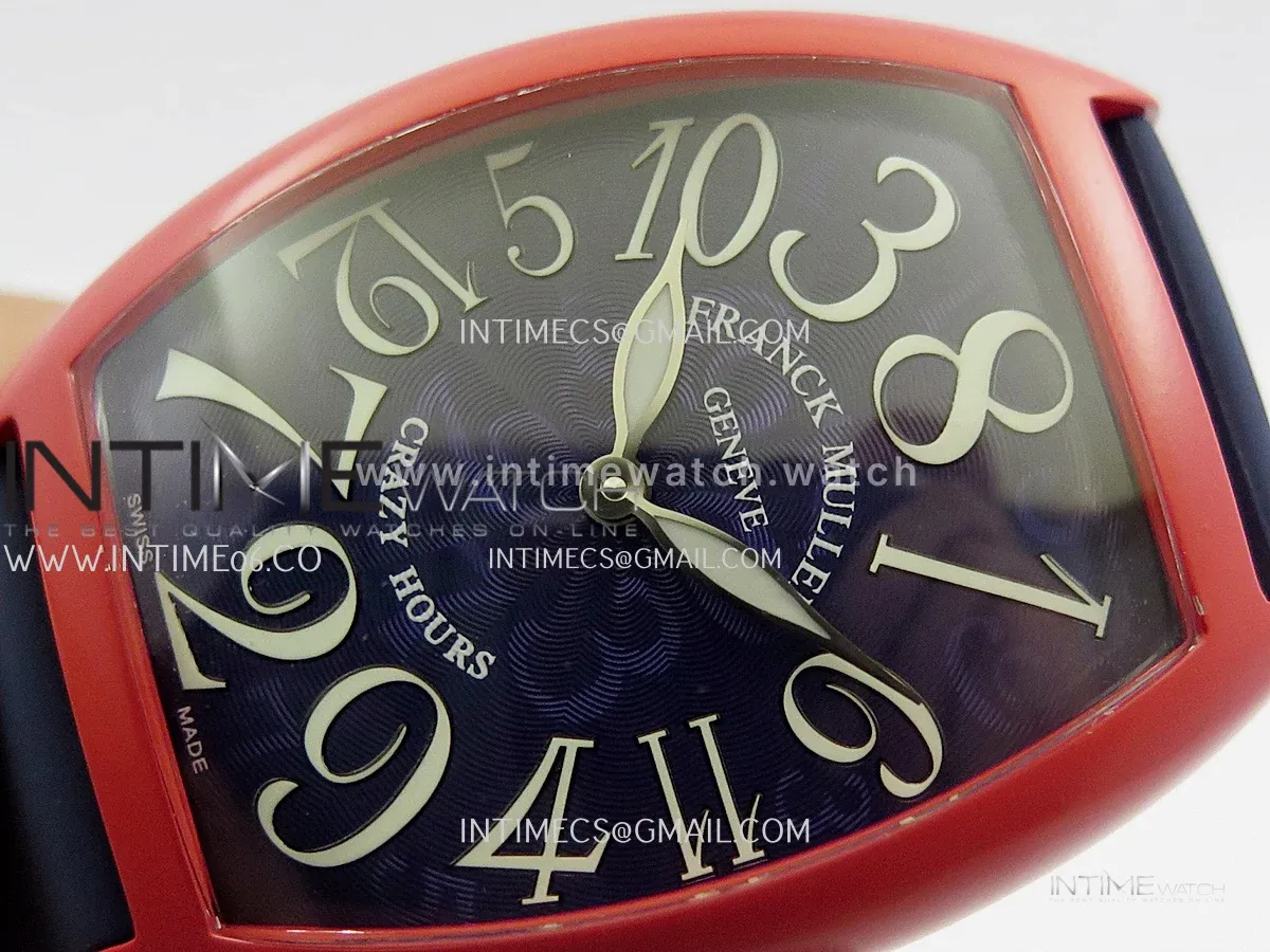 Crazy Hours Real Jumping Hour Red PVD ABF Blue Dial On Blue Rubber Strap A23J