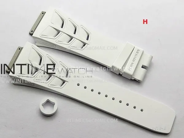 3AF 1:1 Richard Mille Shark Rubber Straps Include Crown O Ring For RM055 And RM035 Watches
