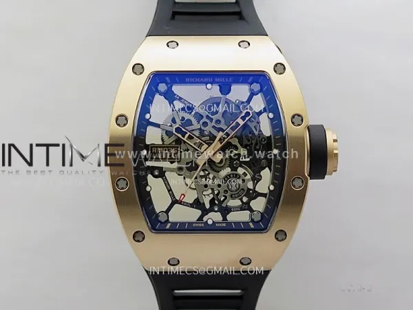 RM035-02 RG SONIC Best Edition Skeleton Dial on Black Rubber Strap Clone RMUL1
