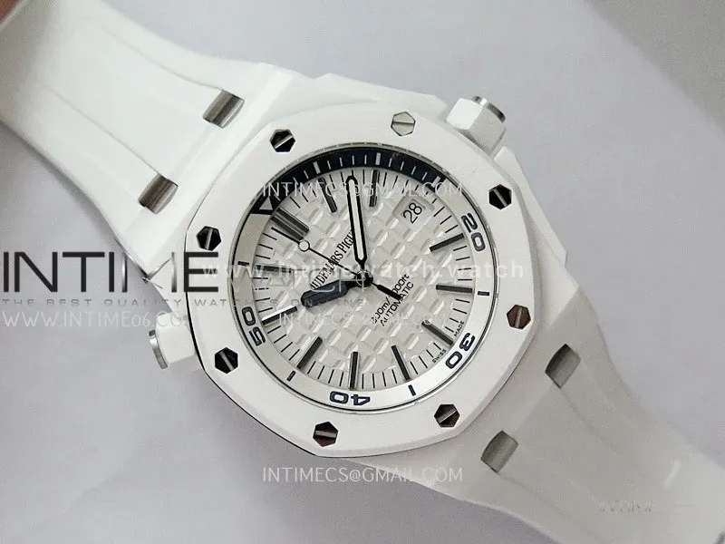 Royal Oak Offshore Diver 15707 White Ceramic JF 1:1 Best Edition SA3120 Super Clone