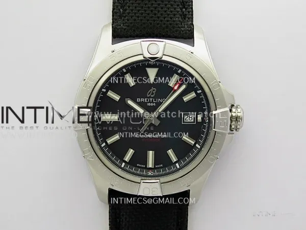 Avenger Chronometer 42mm SS BLSF 1:1 Best Edition Black Dial On Black Nylon Strap A2824