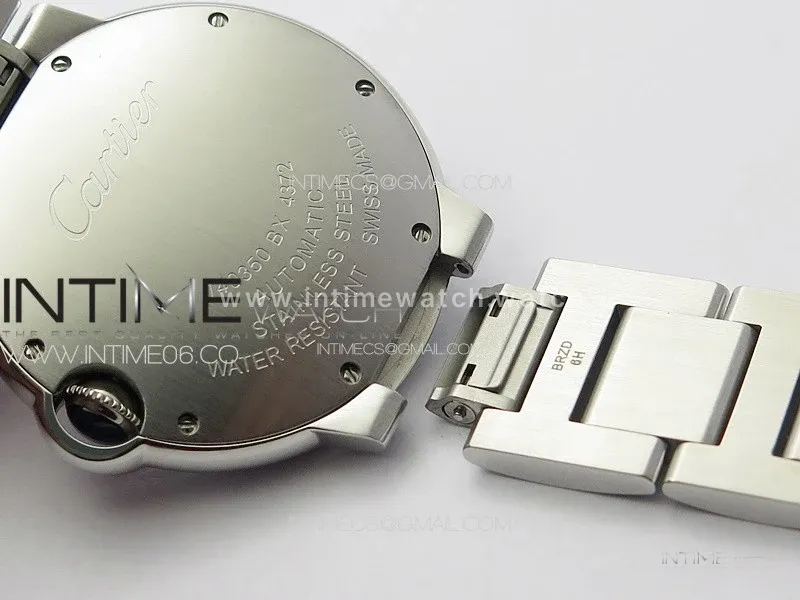 Ballon Bleu 36mm Diamons Bezel SS 3KF 1:1 Best Edition White Textured Dial on SS Bracelet A076