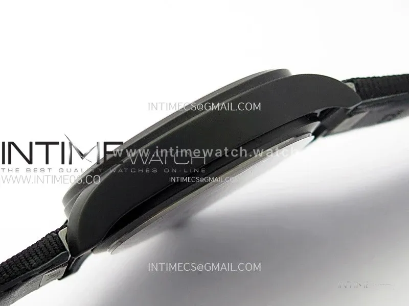 Big Pilot IW329801 Real Ceramic M+F 1:1 Best Edition Black Dial on Black Calfskin Strap SEIKO 8N-24