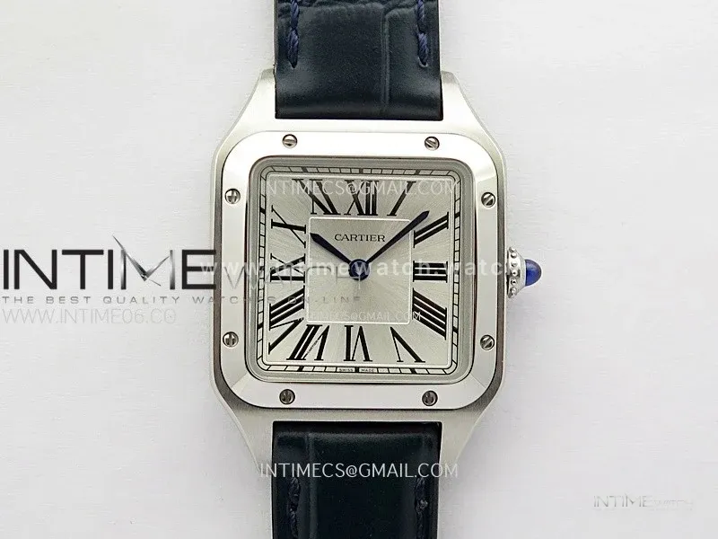 Santos Dumont 38mm SS F1F Best Edition Silver Dial on Blue Leather Strap Quartz