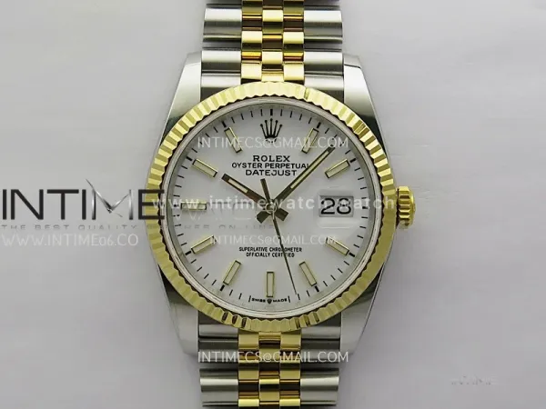DateJust 126233 36mm 904L SS/YG ONE Factory 1:1 Best Edition White Dial Stick Marker On Jubilee Bracelet DD3235