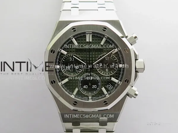 Royal Oak Chrono 26240 SS V2 ZF 1:1 Best Edition Green Dial On SS Bracelet SA4401 Super Clone (Free Sprung)