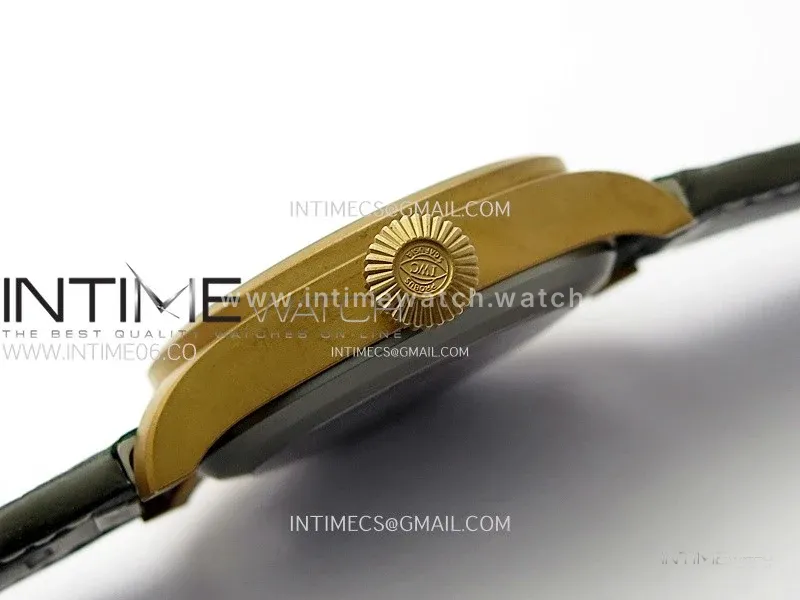 Big Pilot IW329702 Bronze M+F 1:1 Best Edition Green Dial On Brown Leather Strap SEIKO 8N-24