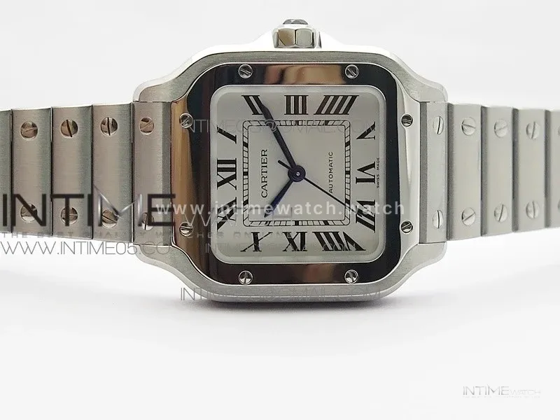 Santos de Cartier 35mm 2018 RXW 1:1 Best Edition White Dial on SS SmartLinks Bracelet MIYOTA 9015