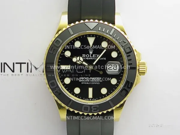 Yacht-Master 226658 42mm Gain Weight YG QF 1:1 Black Dial On Oysterflex Strap SH3235 (Free Sprung)