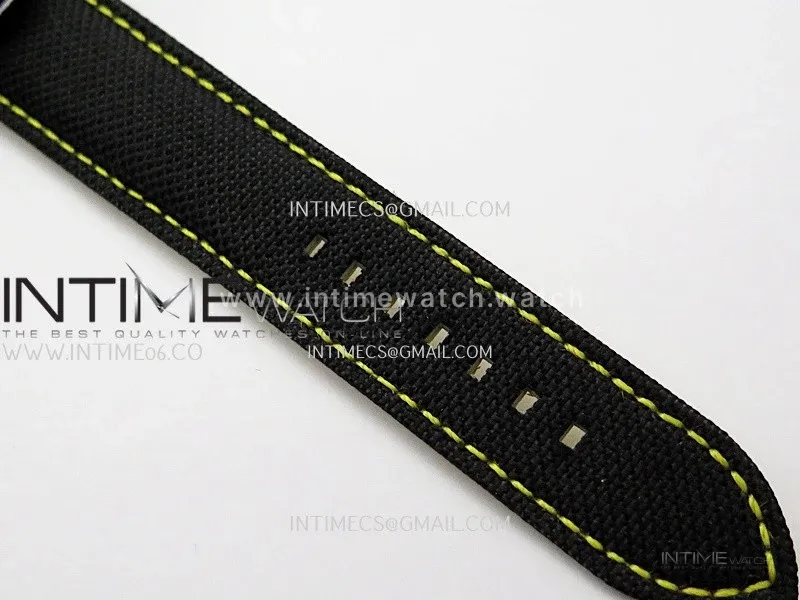 Avenger Chronometer 42mm GMT Yellow Second Hand SS BLSF 1:1 Best Version Black Dial On Black Nylon Strap A2836