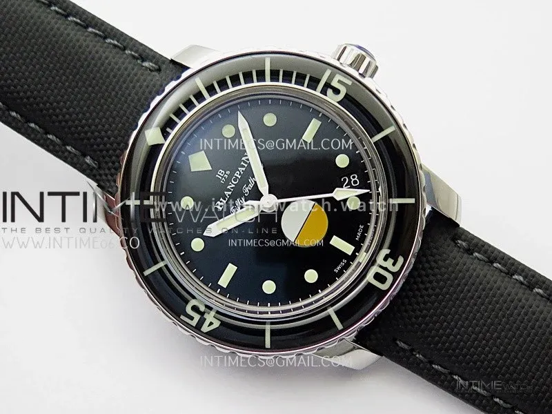 Fifty Fathoms 5008-1130-B52A SS ZF 1:1 Best Edition Black Dial on Black Nylon Strap A1151