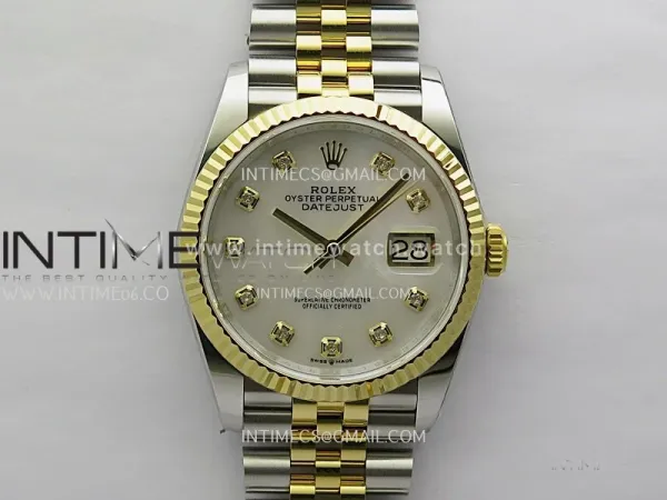 DateJust 126233 36mm 904L SS/YG ONE Factory 1:1 Best Edition White MOP Dial Diamond Marker On Jubilee Bracelet DD3235