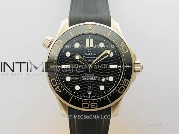2018 Seamaster Diver 300M Black Ceramic Bezel RG VSF 1:1 Best Edition Black Dial On Black Rubber Strap A8801