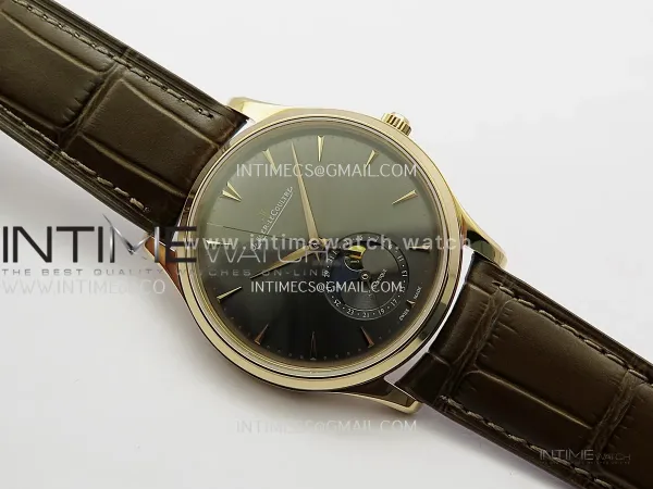 Master Ultra Thin Moon 1368420 RG GF 1:1 Best Edition Gray Dial on Brown Leather Strap Asian 925