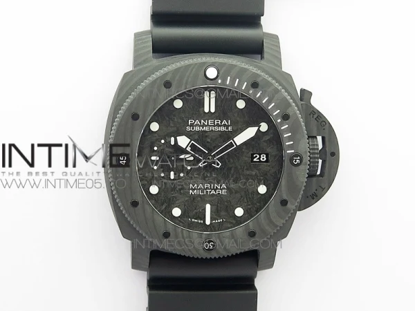 PAM979 Carbotech VSF 1:1 Best Edition Carbon Dial on Rubber Strap P.9010 Clone (Free Leather Strap)