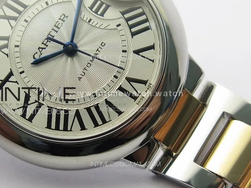 Ballon Bleu 33mm SS/RG 3KF 1:1 Best Edition White Textured Dial on SS Bracelet A076