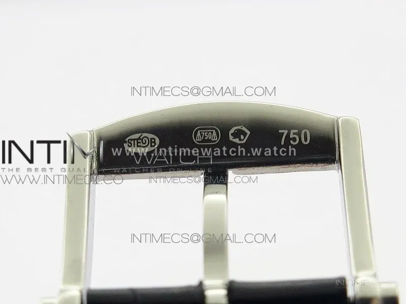 Marine 5222 SS HGF 1:1 Best Edition White Dial On black Leather Strap Asian Cal.517GG (Free rubber strap)