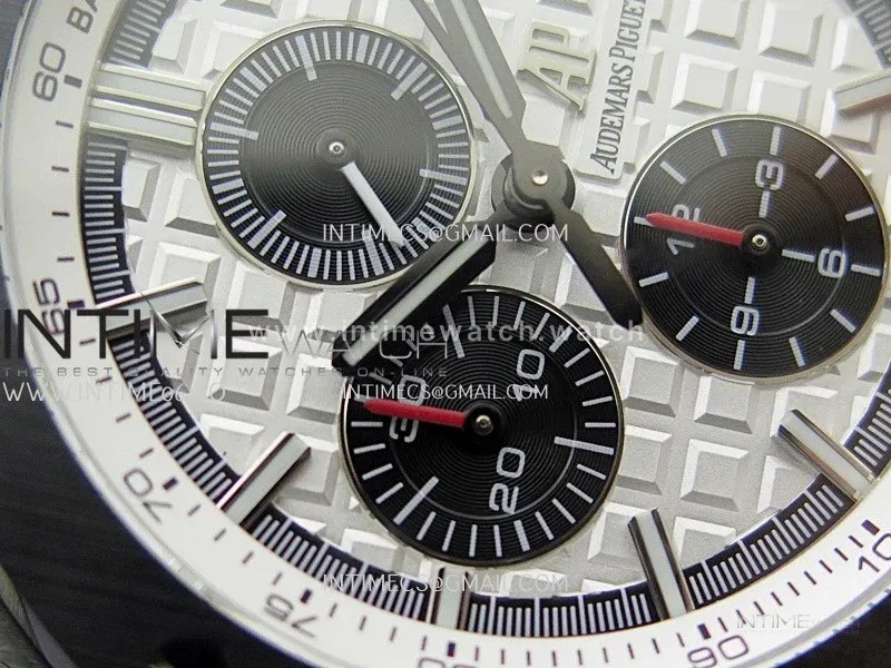 Royal Oak Offshore 44mm SS JF 1:1 Best Edition White Dial On Black Rubber Strap A3126