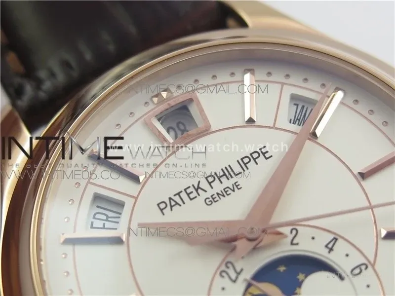 Annual Calendar Complications 5205R GRF RG Silver dial on Brown leather strap