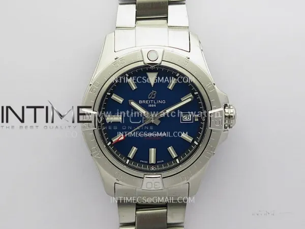 Avenger Chronometer 42mm SS BLSF 1:1 Best Version Blue Dial On SS Bracelet A2824