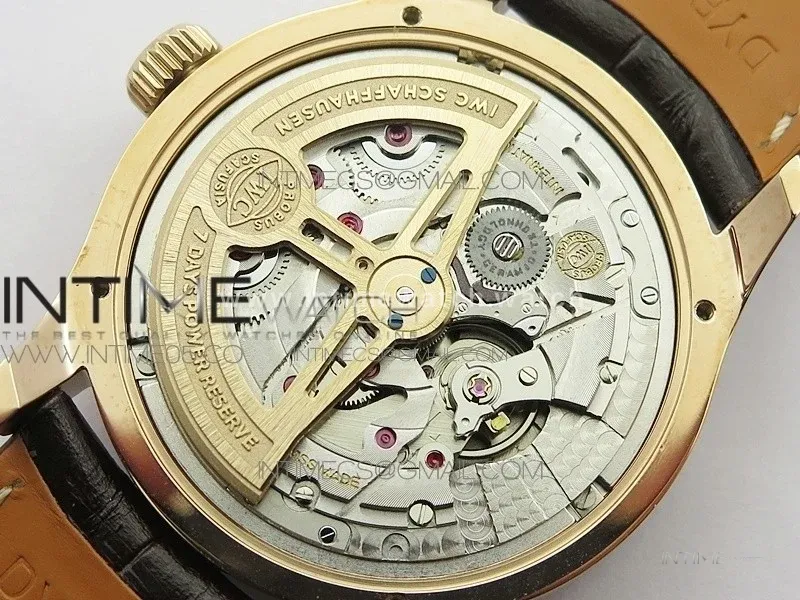 Portuguese Real PR Real Annual Calendar IW503302 RG V9F Best Edition White Dial Brown Leather Strap A52610