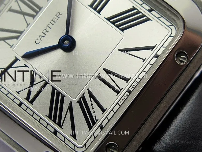 Santos Dumont 38mm SS F1F Best Edition Silver Dial on Blue Leather Strap Quartz