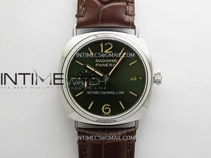 PAM1386 Radiomir 40mm TTF 1:1 Best Edition Green Dial on Brown Leather Strap P900
