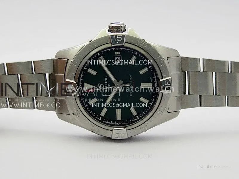 Avenger Chronometer 42mm SS BLSF 1:1 Best Version Green Dial On SS Bracelet A2824