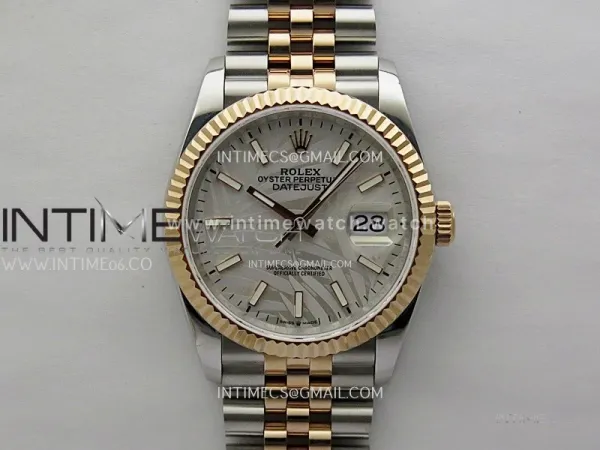 DateJust 126231 904L SS/RG JDF 1:1 Best Edition Silver Leaves Dial Stick Markers on Jubilee SS/RG Bracelet
