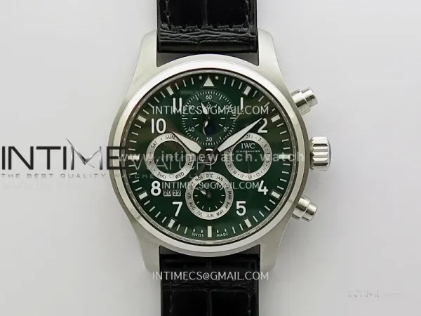 Pilot IW3922 SS V9F Best Edition Green Dial Black Leather Strap A89630