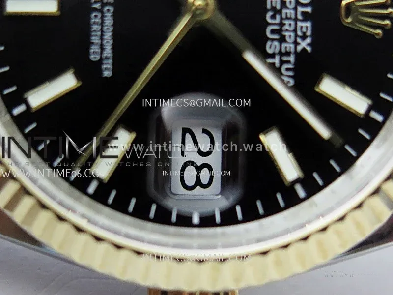 DateJust 126233 904L SS/YG JDF 1:1 Best Edition Black Dial Stick Markers on Jubilee SS/YG Bracelet