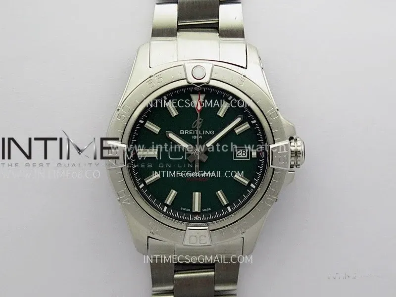 Avenger Chronometer 42mm SS BLSF 1:1 Best Version Green Dial On SS Bracelet A2824
