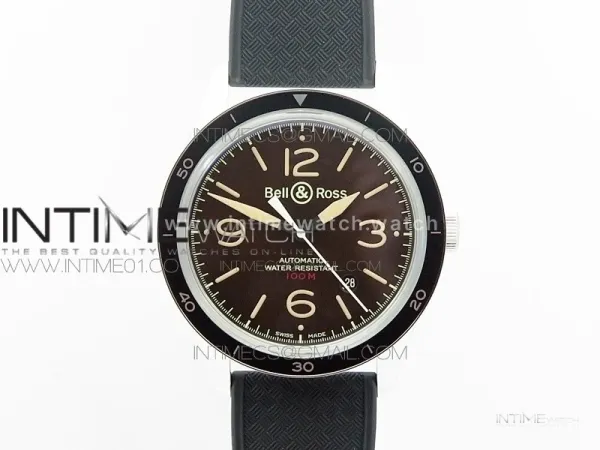 Vintage BR123 SS Brown Dial on Black Rubber Strap MIYOTA 9015