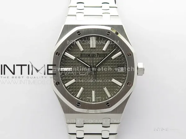 Royal Oak 41mm 15510 50th SS ZF 1:1 Best Edition Gray Textured Dial on SS Bracelet A4302