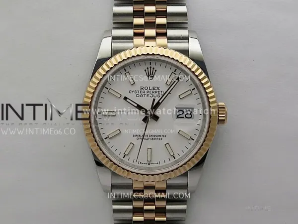 DateJust 126231 904L SS/RG JDF 1:1 Best Edition White Dial Stick Markers on Jubilee SS/RG Bracelet
