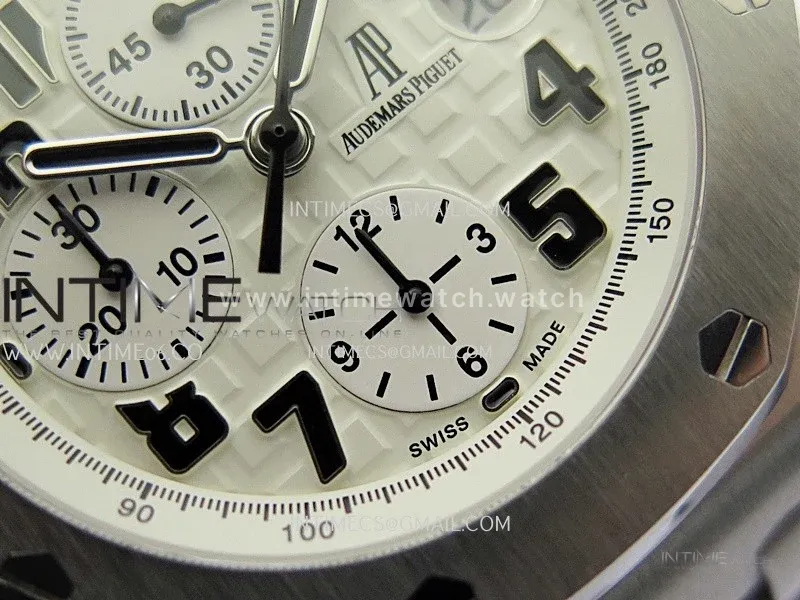 Royal Oak Offshore 42mm Safari TKF Best Edition White Dial on Brown Leather Strap A7750