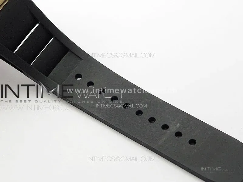 RM001 Real PR RG YSF Skeleton Dial on black Rubber Strap Asian Tourbillon