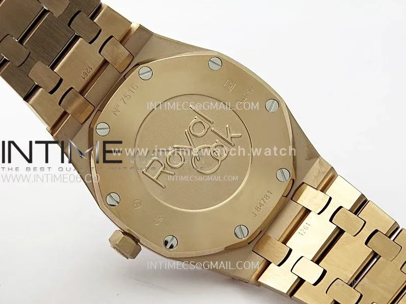 Lady Royal Oak 33mm 67651 Diamonds Bezel RG ZF 1:1 Best Edition RG Textured Dial on RG Bracelet RONDA Quartz